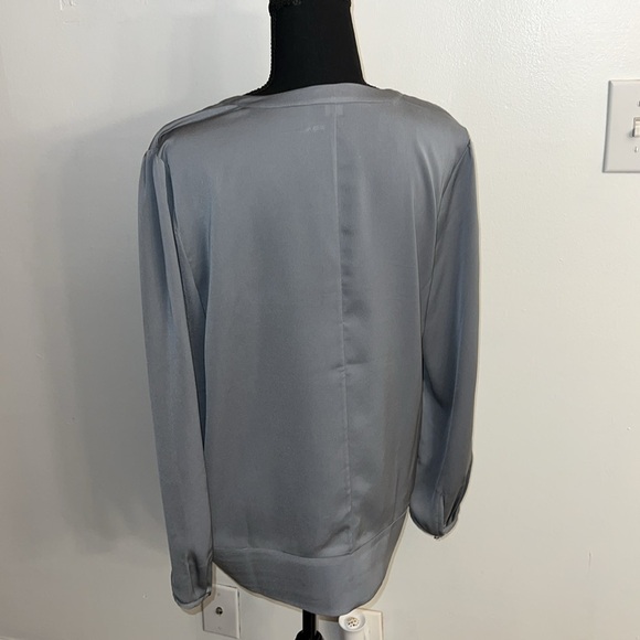 J. Crew Gray Blouse with Black Lace, sz Medium - Picture 4 of 16